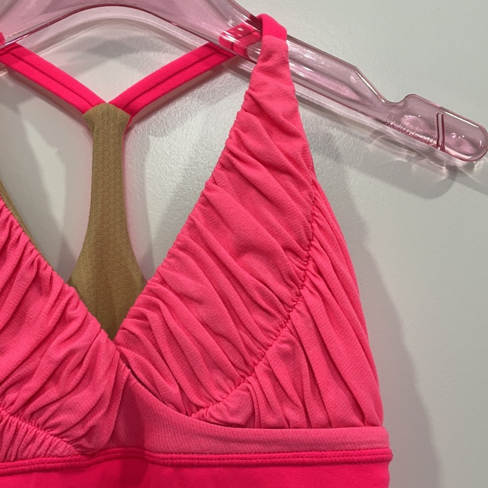 Lululemon Ruched Racerback Tank Neon Coral/Pink - Picture 5 of 8